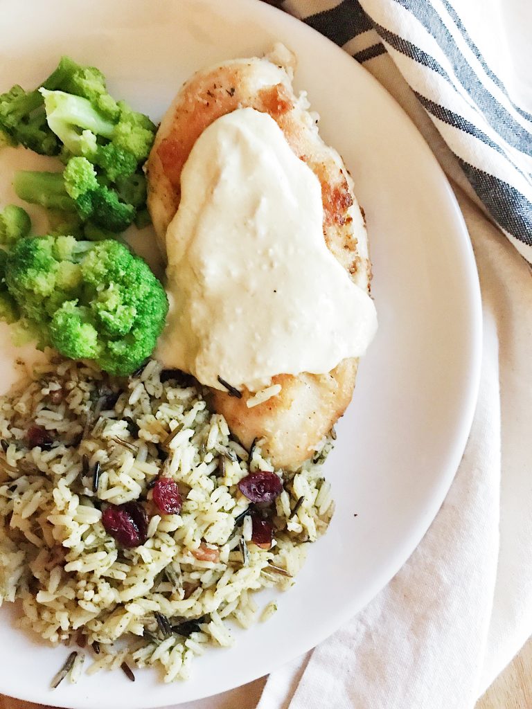 Creamy Chicken and Cranberry Pecan Wild Rice