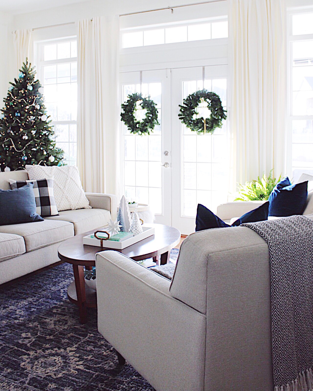 Blue and White Christmas Home Tour + Easy Christmas Decorating Tips ...