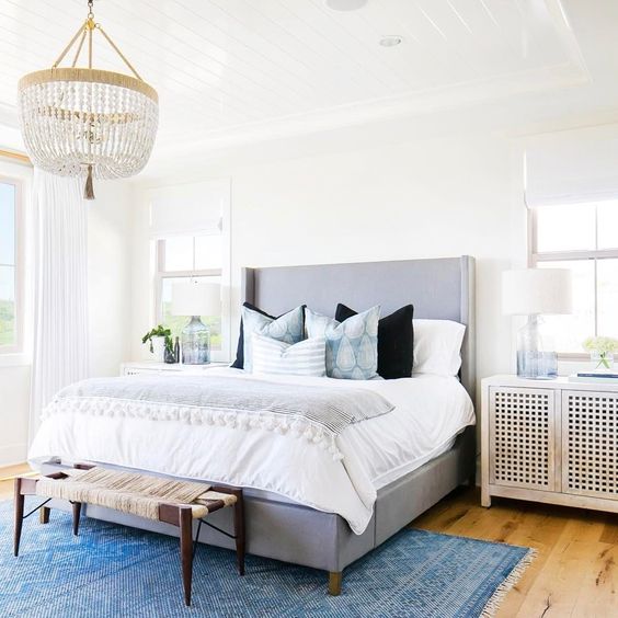 Top Pins of the Week - Becki Owens blue and white coastal inspired bedroom #bedroom #bedroomdecor