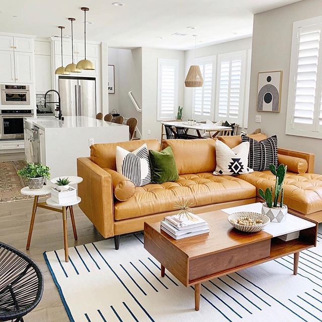 Love this gorgeous modern living room from Audrey Crisp - that leather sofa is amazing!