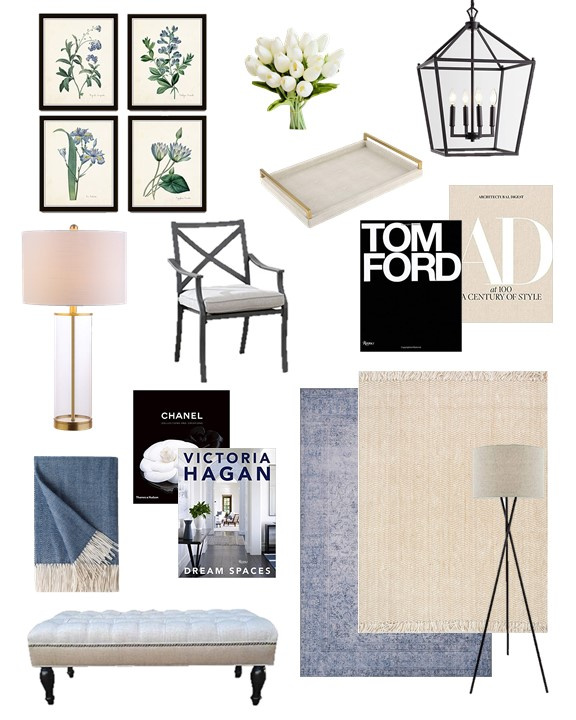 Amazon favorites for the home, including rugs, lighting, mirrors, coffee table books, and more, in beautiful neutral shades - jane at home #homedecor #amazonfinds #blueandwhite #neutraldecor