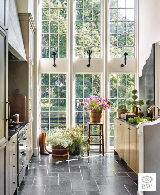  Beautiful light filled kitchen with slate tile floor #home #style #design #ideas #kitchen #decorBeth Webb Interiors - Brays Island Kitchen