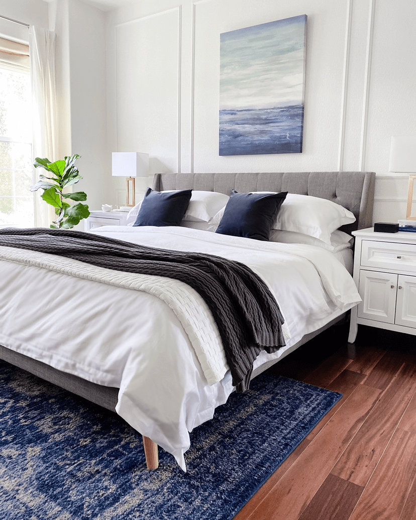 How I'm adding in some richer colors and textures to our master bedroom for fall - jane at home