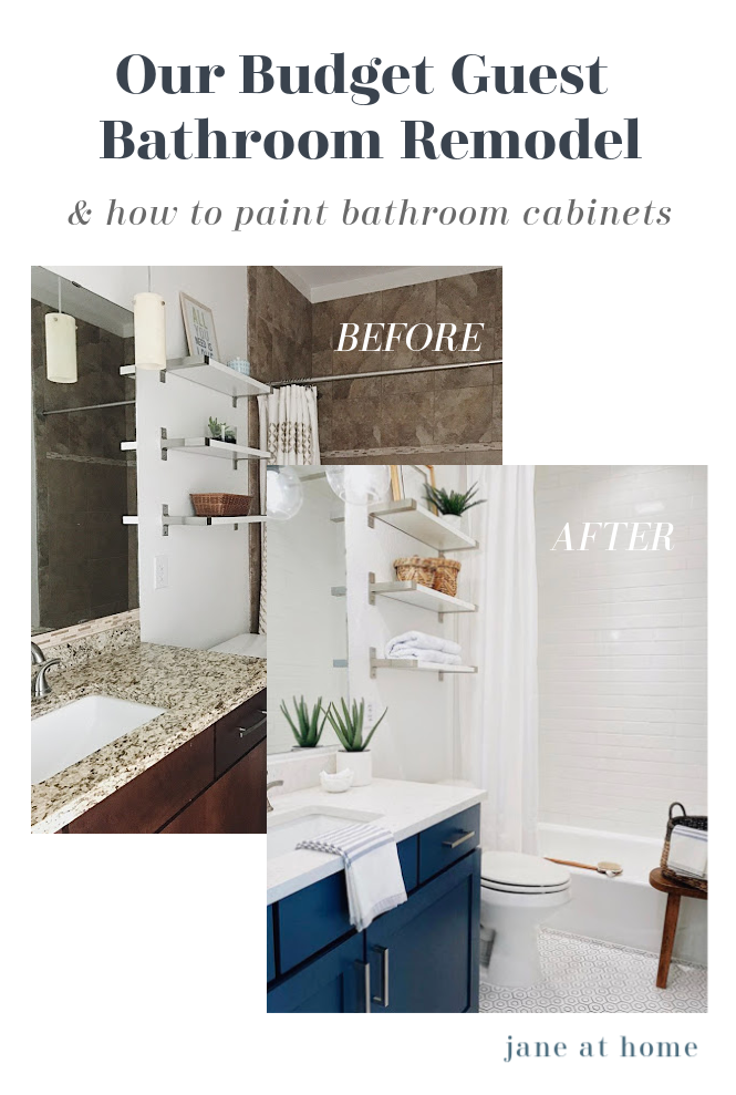 Our Guest Bathroom Remodel + Painting a Vanity - jane at home