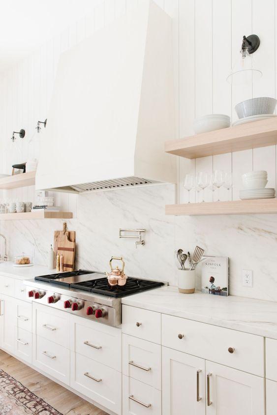 White kitchen with open shelving - Studio McGee