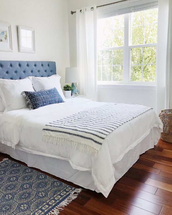 Our blue and white guest bedroom - jane at home