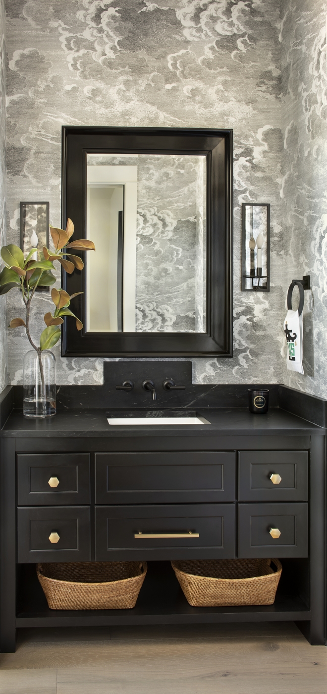 heather scott design small powder bathroom wallpaper