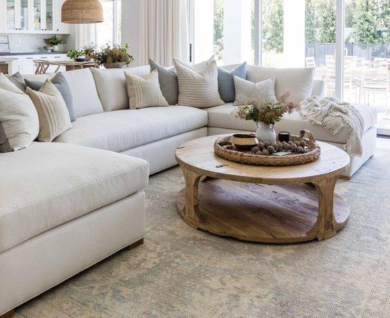 Love this beautiful coastal living room design with neutral furniture and decor - living room ideas - living room decor - coastal interiors - modern coastal living room ideas - pure salt