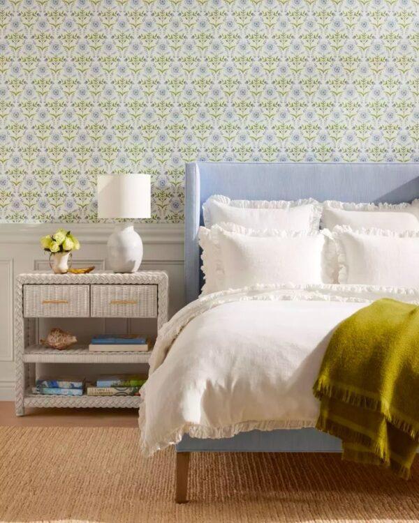Beautiful blue and green bedroom design from Serena & Lily