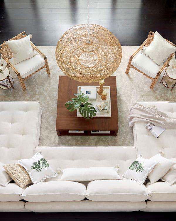 Serena & Lily large sectional and square coffee table