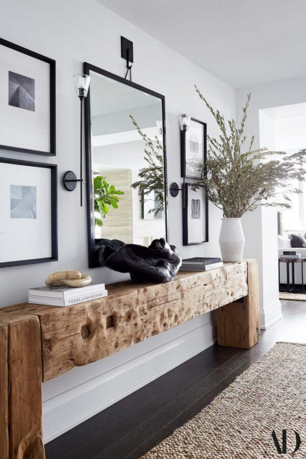 Beautiful entryway with rustic console table - arch digest - rh interior design