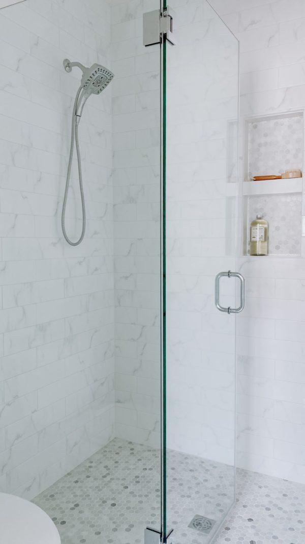 Our master bathroom remodel reveal - jane at home - glass shower enclosure