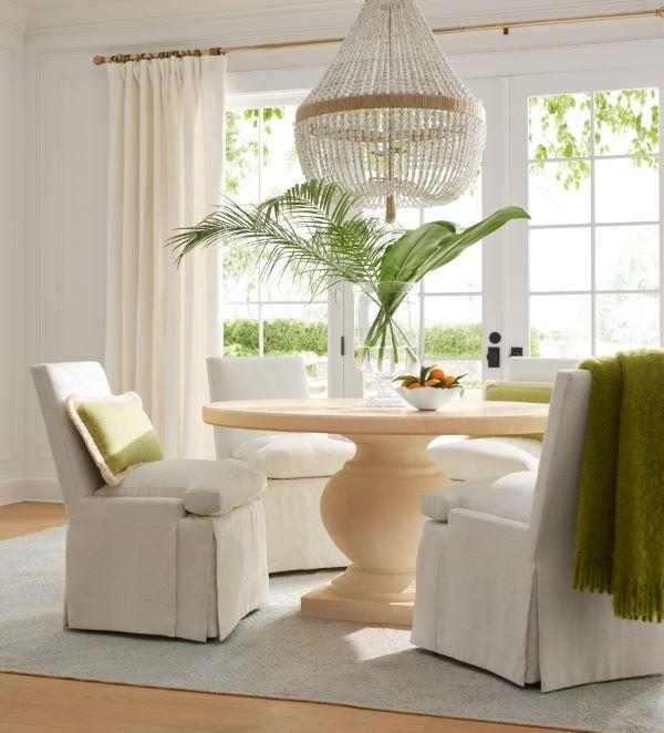 beautiful serena & Lily dining room with a round dining table