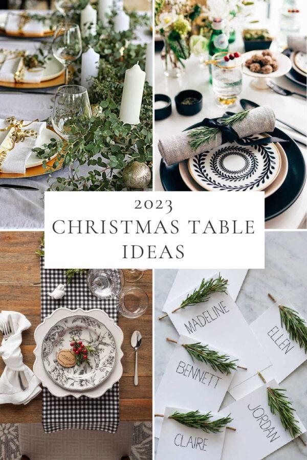 Create a beautiful holiday table with these beautiful Christmas table setting ideas, tablescapes, centerpieces & simple table decorations for 2023!