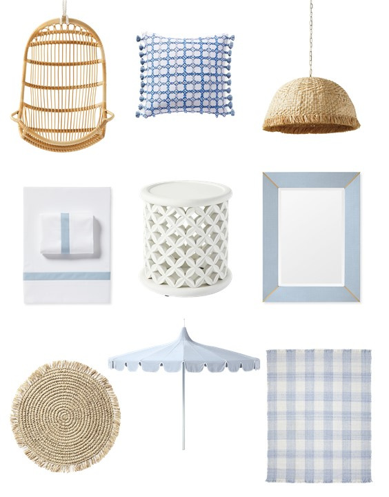 Love these new blue and white Serena & Lily favorites for spring 2022! jane at home - spring decor - patio ideas - patio furniture - patio decor