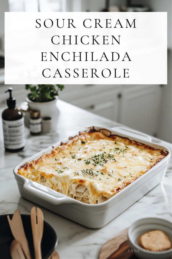 The best creamy stacked chicken enchilada recipe with green sauce, sour cream, tortillas, and lots of cheese. So quick and easy--perfect for weeknight dinners or feeding a crowd! - Jane at Home