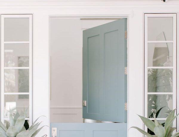 beach house front porch with blue dutch door - jane at home