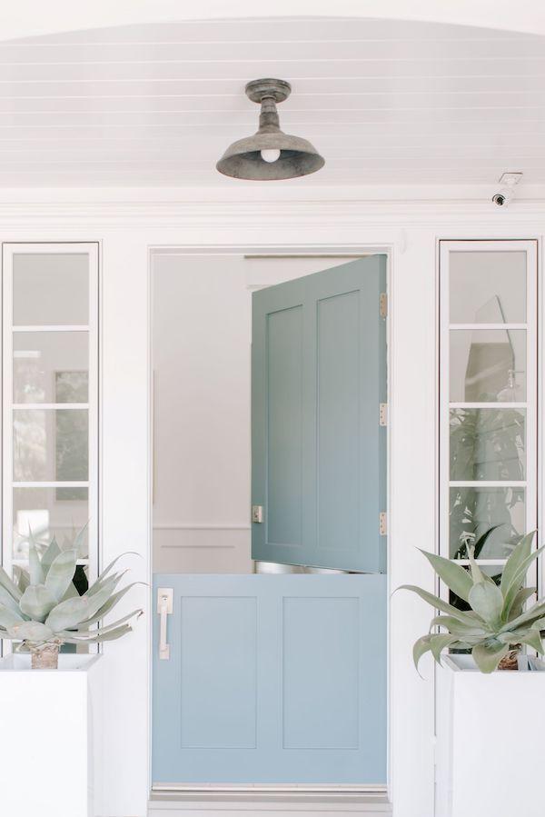 beach house front porch with blue dutch door - jane at home