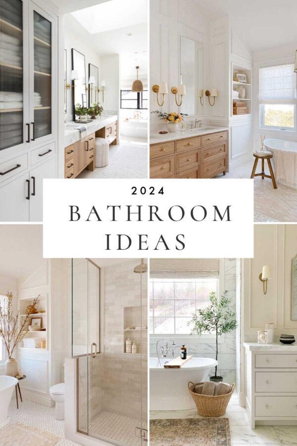 Dozens of modern bathroom design ideas for 2024, with master and small bathroom designs, bathroom decorating ideas, vanity trends, inspiration pictures, powder room decor, and more