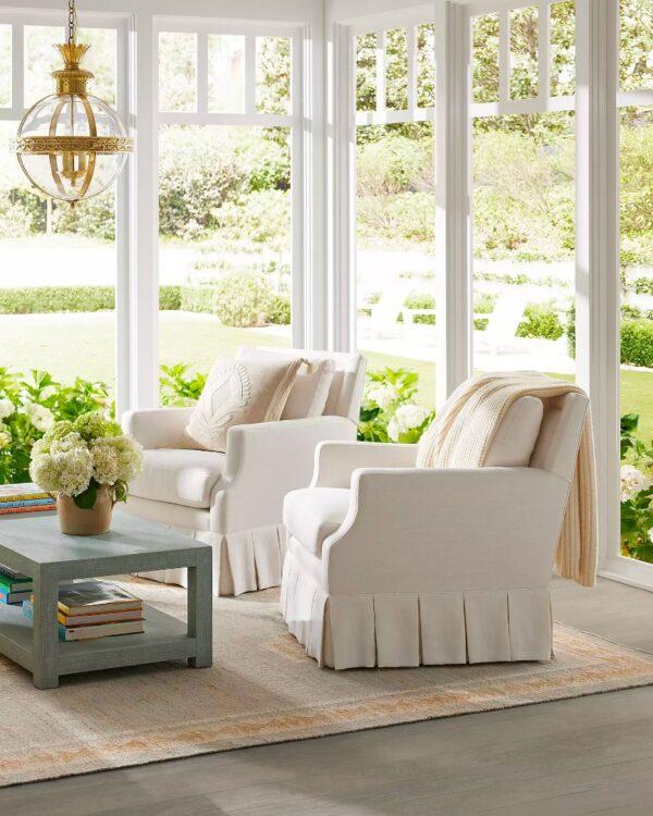 Serena & Lily swivel chairs - living room furniture