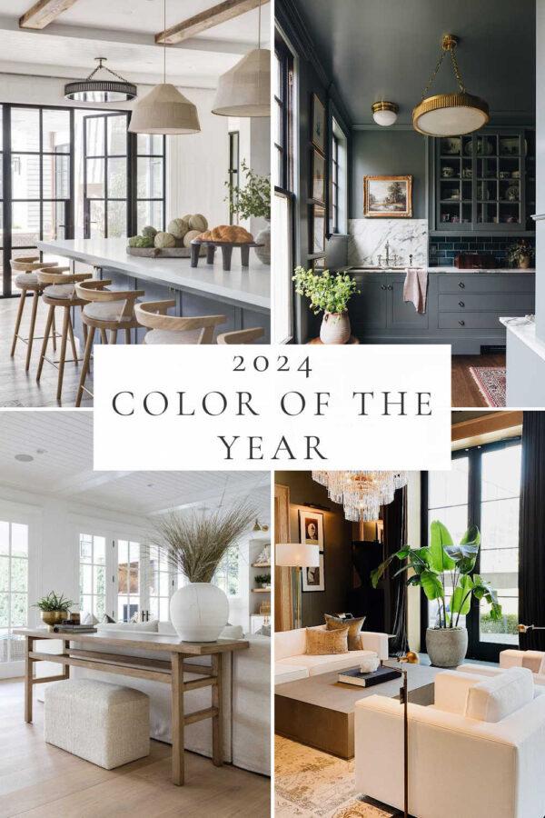 A look at the 2024 Colors of the Year from Sherwin Williams, Benjamin Moore, Behr, Valspar, Pantone, and more, with beautiful images and wall color ideas for using the top color trends in your home!