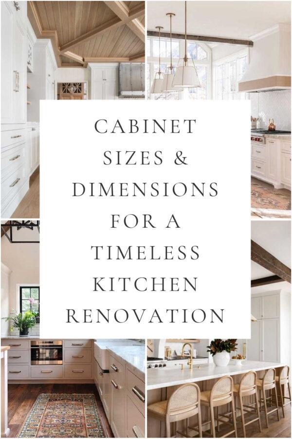 A guide to standard kitchen cabinet sizes and dimensions, with measurement tips for base, upper, wall, and corner cabinets, remodel inspiration, colors, timeless decor ideas, and 2025 kitchen design trends.