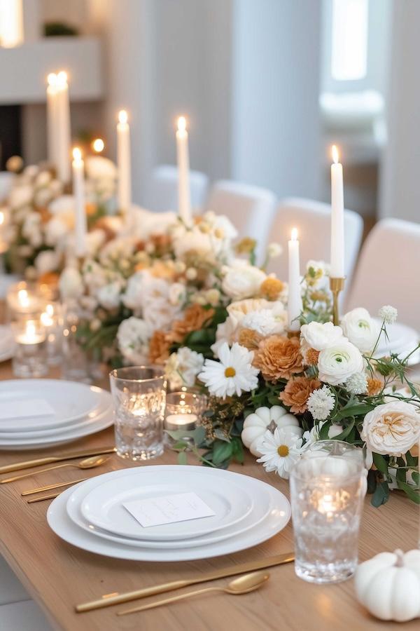 Create a memorable fall table with these beautiful Thanksgiving and Friendsgiving table setting ideas, with fall dining room table decor, tablescapes, centerpieces, and simple table decorations for 2024!