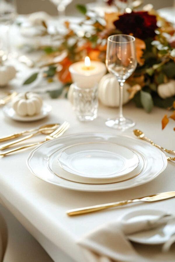 Create a memorable fall table with these beautiful Thanksgiving and Friendsgiving table setting ideas, with fall dining room table decor, tablescapes, centerpieces, and simple table decorations for 2024 - Jane at Home