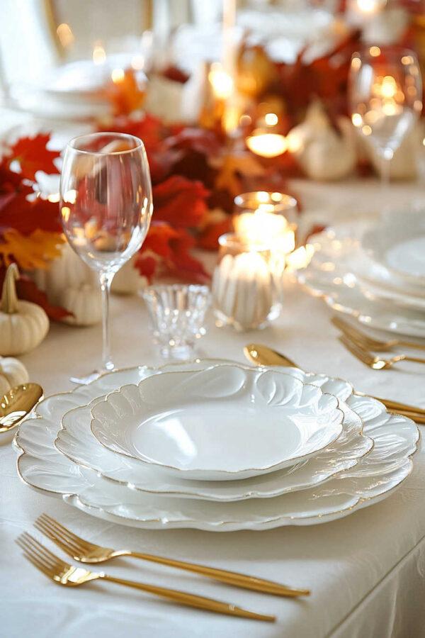 Create a memorable fall table with these beautiful Thanksgiving and Friendsgiving table setting ideas, with fall dining room table decor, tablescapes, centerpieces, and simple table decorations for 2024 - Jane at Home