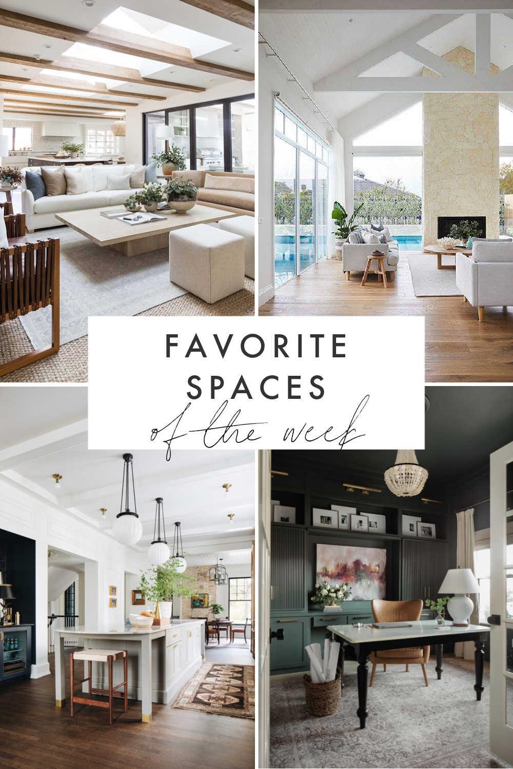 See this week's favorite spaces and top pins for the home, including beautiful ideas for decorating the kitchen patio, bathroom and more + great weekend sales!