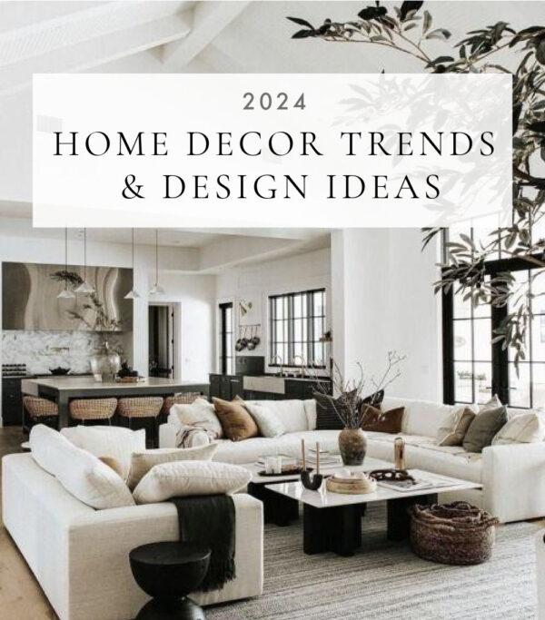 Love this beautiful modern living room design with a large sectional, marble coffee tables, and neutral decor and furniture - 2024 home trends - living room decor - living room furniture - organic modern decor - warm neutral living room - modern earthy living room ideas - the life styled co.