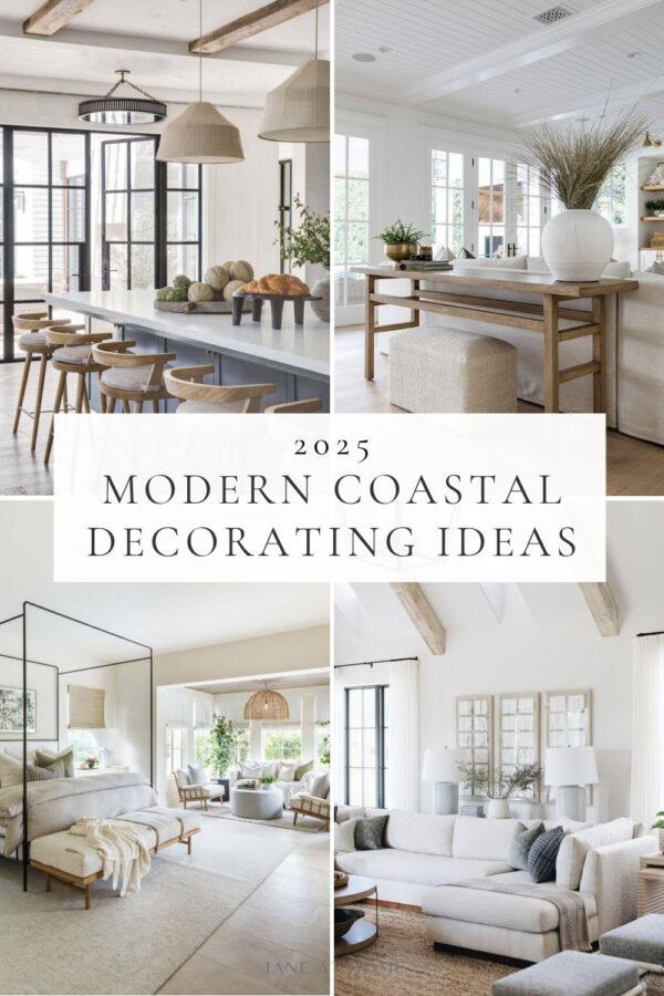 These modern coastal decor ideas are designed to evoke a sense of relaxation.  They feature airy color palettes, natural textures, and organic elements.