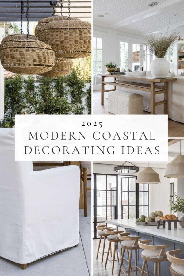 Beautiful modern coastal decorating ideas to bring a touch of fresh, elevated coastal style design and decor to your living room, bedrooms, kitchen, and home in 2025 - California beach house - California casual style - summer room ideas - simple decor styling - interior design ideas - boho coastal bedroom - small kitchen design