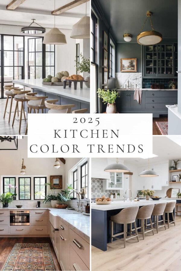 A look at kitchen cabinet paint color trends for 2025, including popular kitchen colors, top white paint colors, inspiration images, and more