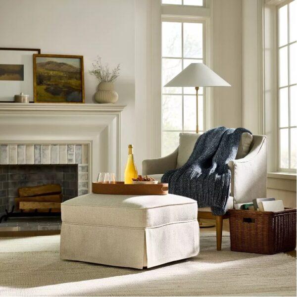 Target Studio McGee living room ottoman fall 2024