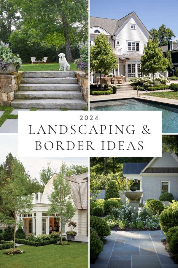 Beautiful landscaping ideas for the front and back yard and around the sides of the house, with flower bed tips, landscape borders, budget backyard ideas for 2024, and more