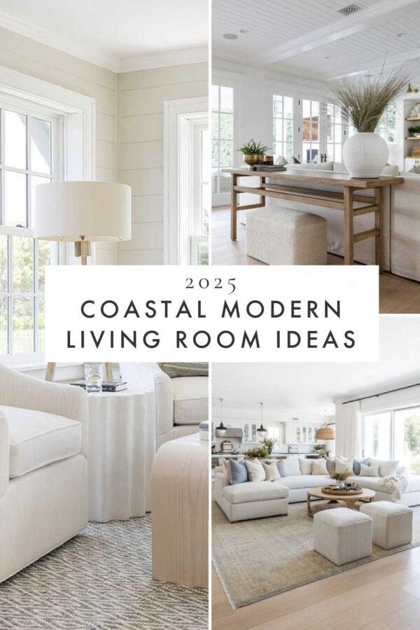 Beautiful modern coastal living room ideas and trends for 2025, with home decor, California casual design, beach house style, small living room ideas, color inspiration, coastal farmhouse interiors, neutral spaces, dreamy room ideas, and more!