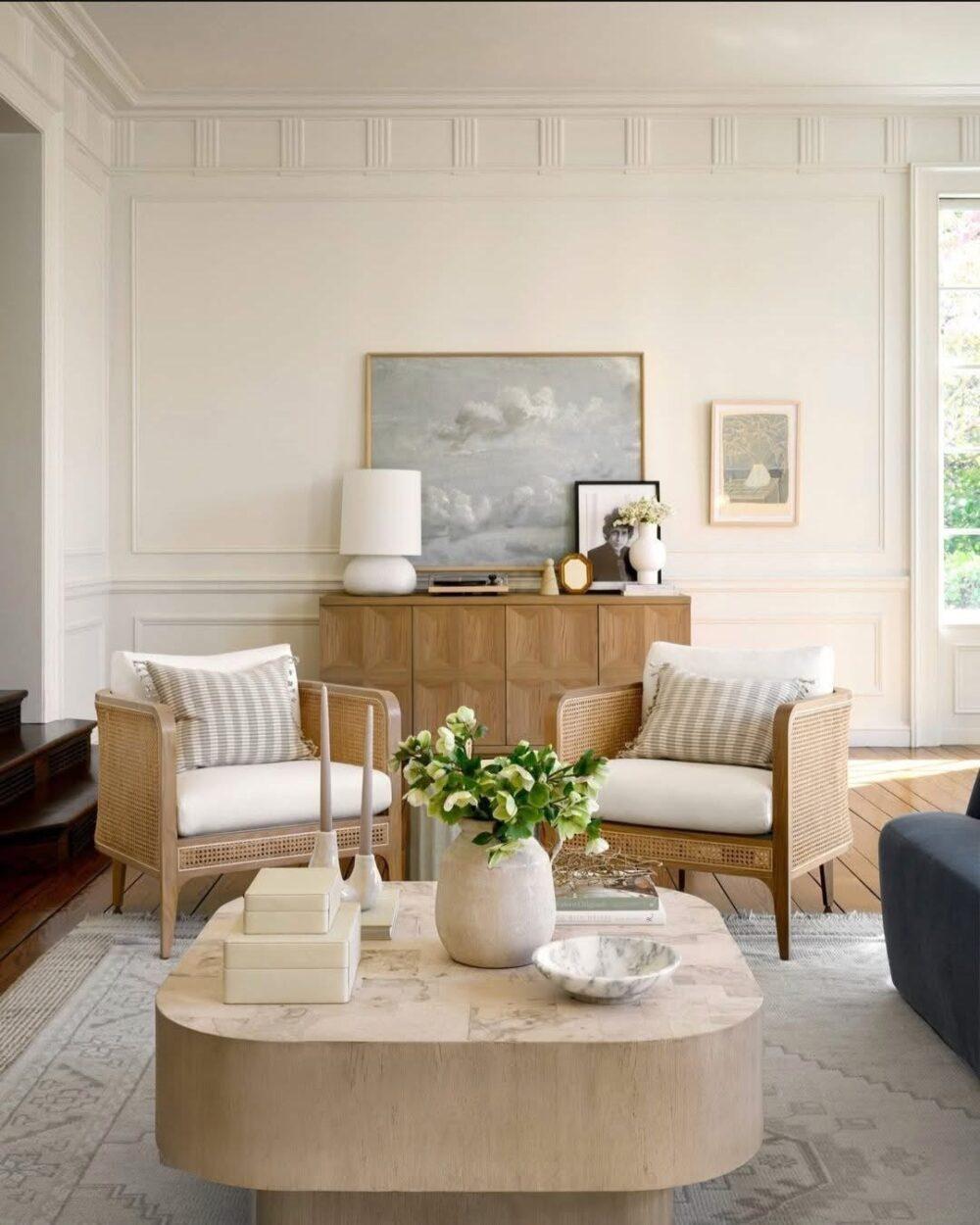 Love this beautiful living room design with warm neutral tones and a transitional style aesthetic - Studio McGee
