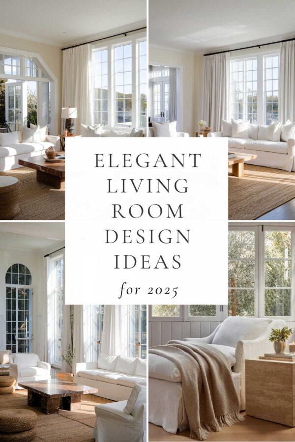 Beautiful living room ideas and trends for 2025, with warm neutral spaces, elegant living room design inspiration, coffee table decor, small living room decorating ideas, modern organic living rooms, long livingroom layouts, luxury coastal spaces, and more!