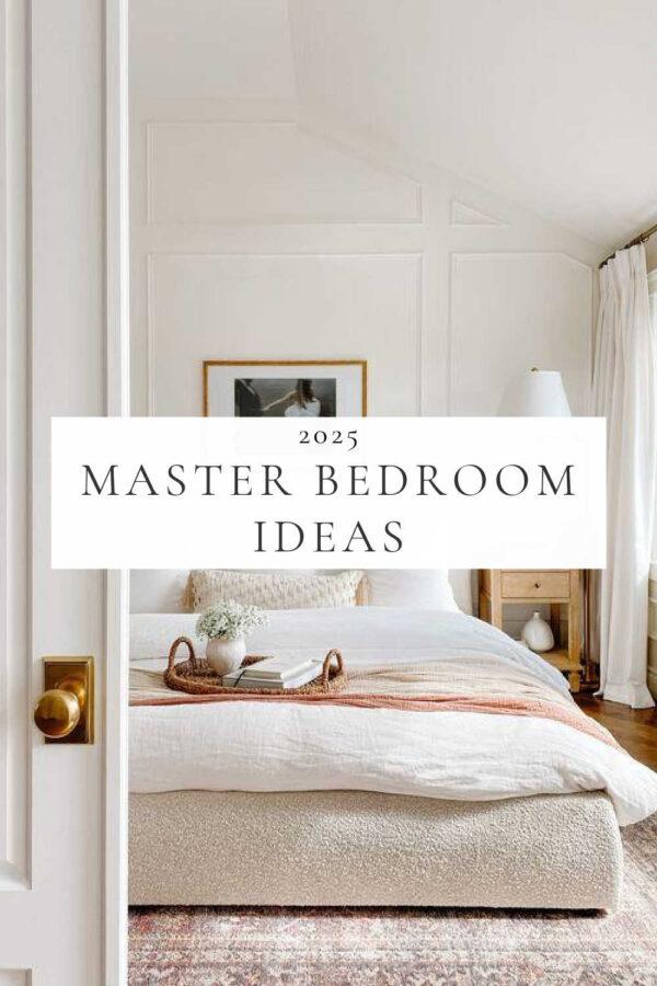 Beautiful bedroom decor ideas and trends for 2025, with inspiration images, color trends, designer tips for decorating a master or small bedroom, coastal bedroom refresh ideas, rooms with a warm aesthetic, modern minimalist room inspiration, cozy bedding, and more - akb design studio