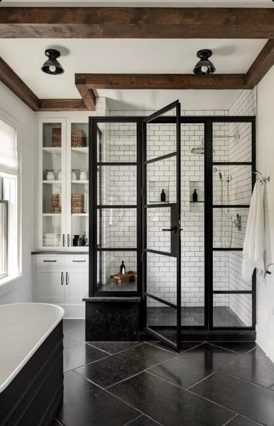 Beautiful black and white bathroom design - change and co - crisp architects