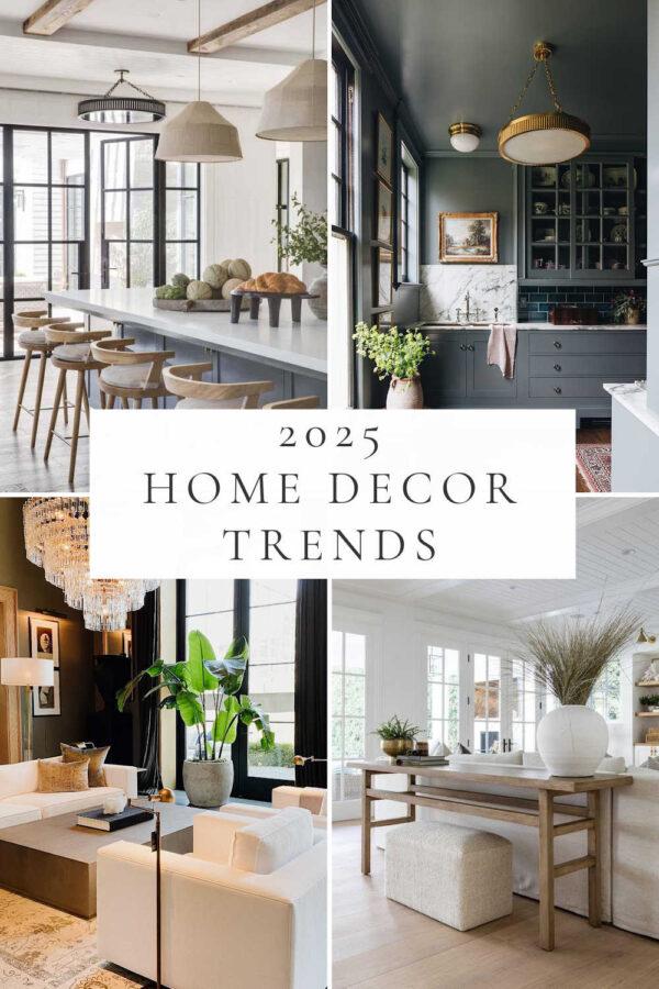 A look at the top interior design trends for 2025, with the latest home decor styles, beautiful spaces, and decorating ideas for the living room, kitchen, bedroom, bathroom, and more!