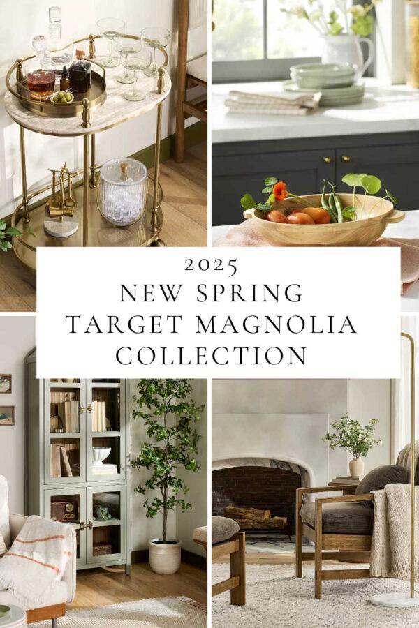 A look at the new Spring 2025 Hearth & Hand with Magnolia Target collaboration, with launch date and collection favorites in home decor, front porch decor, wreaths, table decor, wall art, furniture, and more!