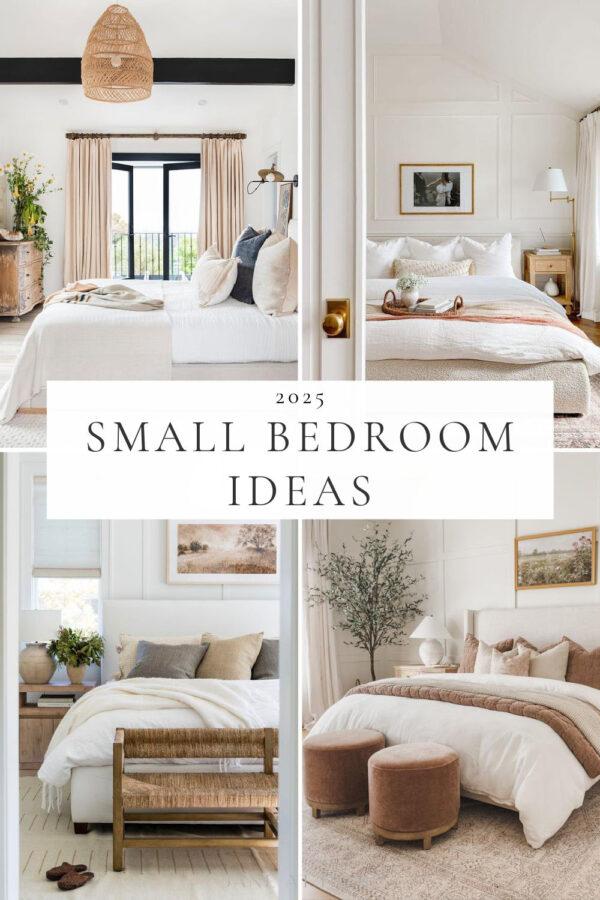 Beautiful small bedroom ideas and inspiration for 2025, with cozy bedding and decor, hotel vibe bedrooms, Nancy Meyers style spaces, coastal bedroom decorating ideas, apartment bedrooms, small spare rooms, teen bedrooms, and more!