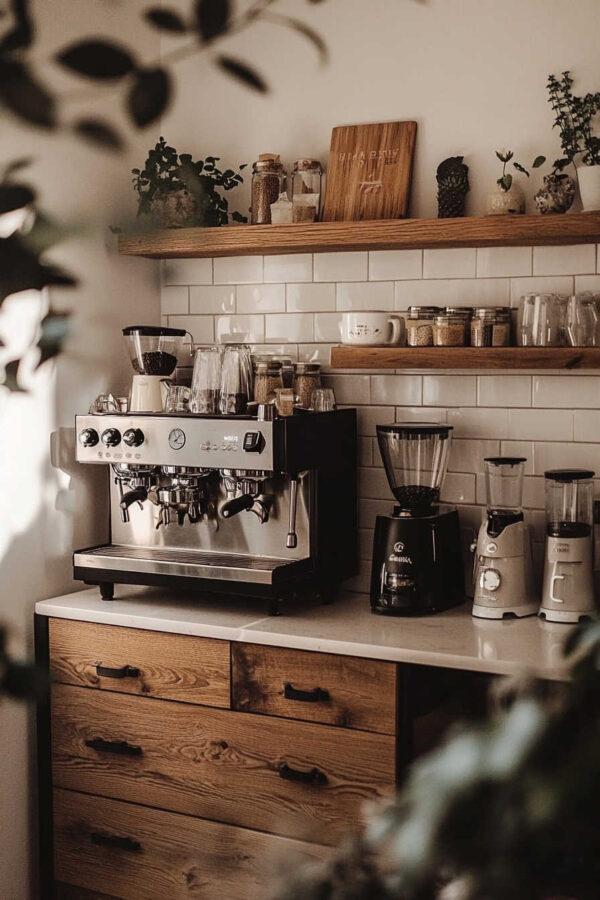 Beautiful coffee bar ideas and trends for 2026, with beverage stations, open shelving, decor, colors, backsplash ideas, small kitchen ideas, remodel inspiration, timeless warm white kitchens, modern farmhouse style, dream kitchen pantry inspiration, and more!