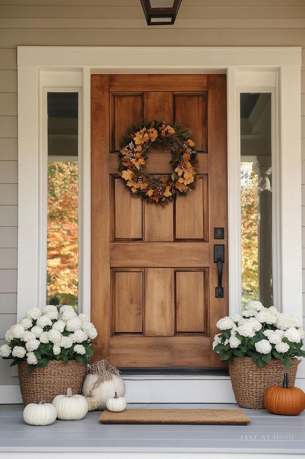 fall front porch decor - Jane at home