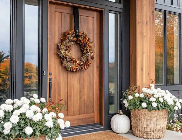 Beautiful fall front porch decor ideas for 2025, with decorating tips and designer inspiration to bring a welcoming touch of autumn to your porch, patio, and entry - Jane at home - modern fall front porch