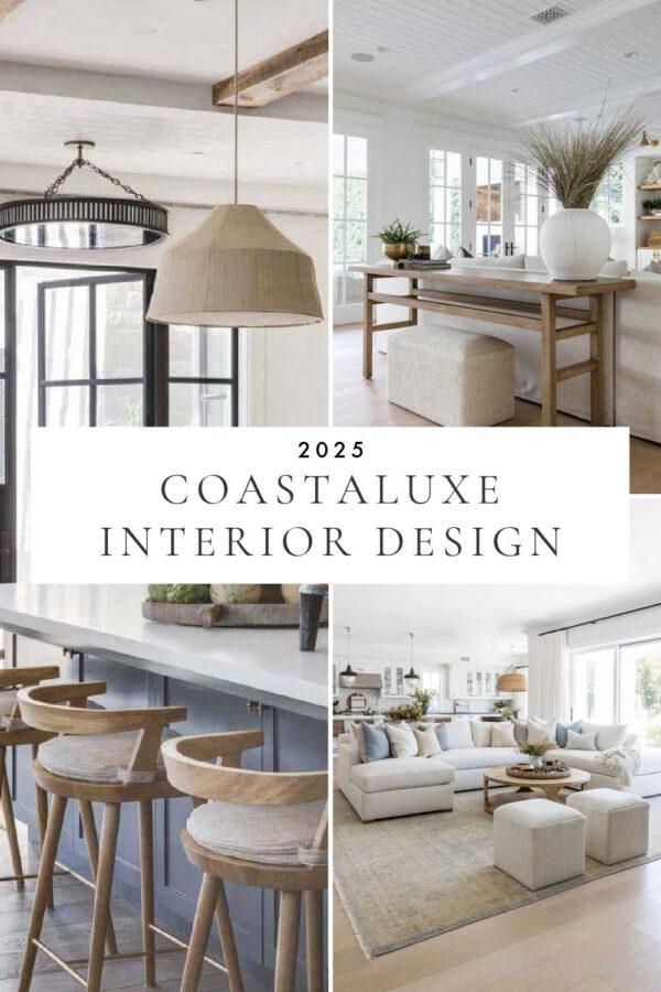 With its light and airy aesthetic, coastaluxe interior design brings stylish and luxurious modern coastal style to your living room, bedroom, kitchen, entryway, bathroom, and home decor in 2025