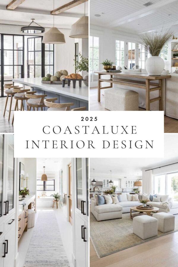 With its light and airy aesthetic, coastaluxe interior design brings stylish and luxurious modern coastal style to your living room, bedroom, kitchen, entryway, bathroom, and home decor in 2025