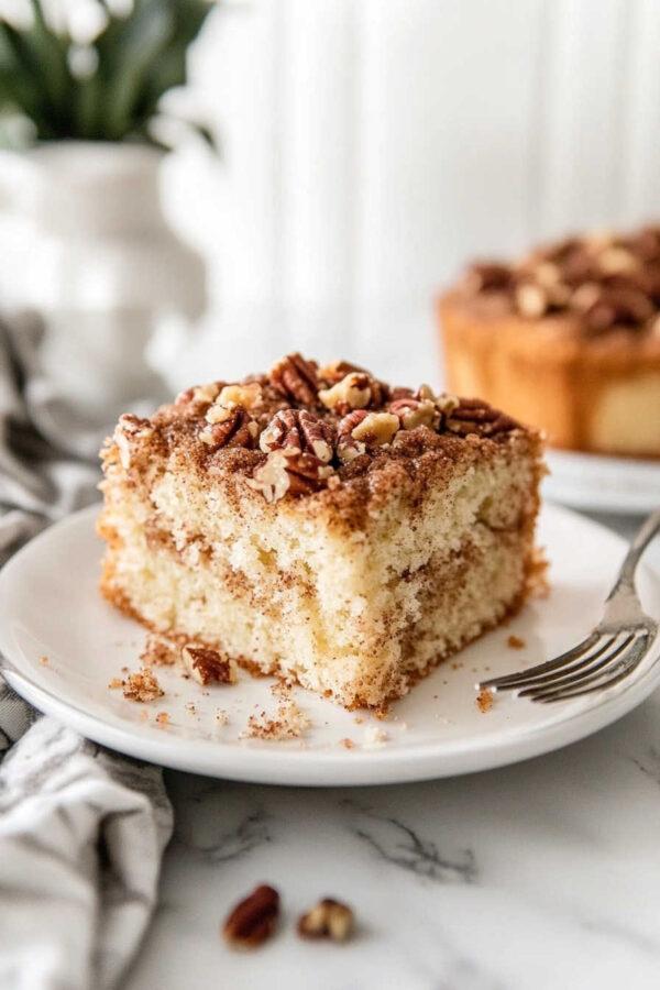 Craving something sweet and comforting? This old fashioned sour cream coffee cake with a pecan crumble topping is the perfect treat! Moist, buttery, and packed with flavor, it’s the ultimate indulgence for breakfast or dessert. #CoffeeCakeRecipe #BakingInspiration #DessertLovers - Jane at Home